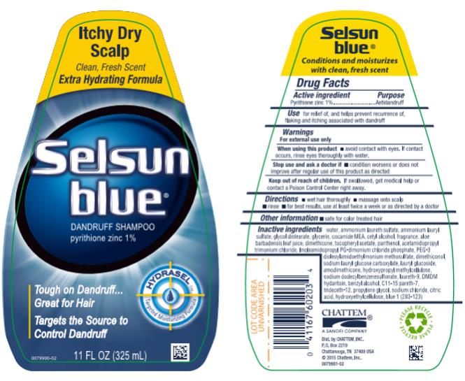 Itchy Dry Scalp
Clean, Fresh Scent
Extra Hydrating Formula
Selsun blue®
DANDRUFF SHAMPOO
pyrithione zinc 1%
HYDRASELtm Targeted Moisturizing Formula
11 FL OZ (325 mL)
