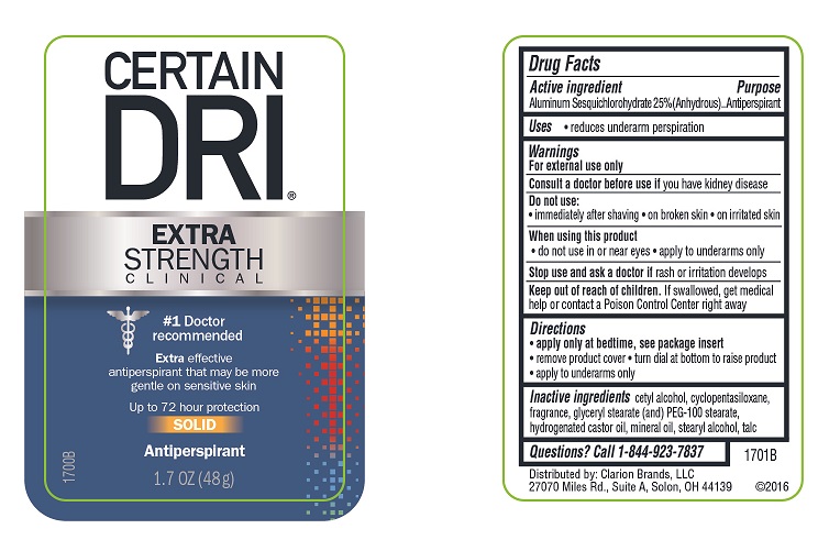 CERTAIN DRI EXTRA STRENGTH CLINICAL SOLID label