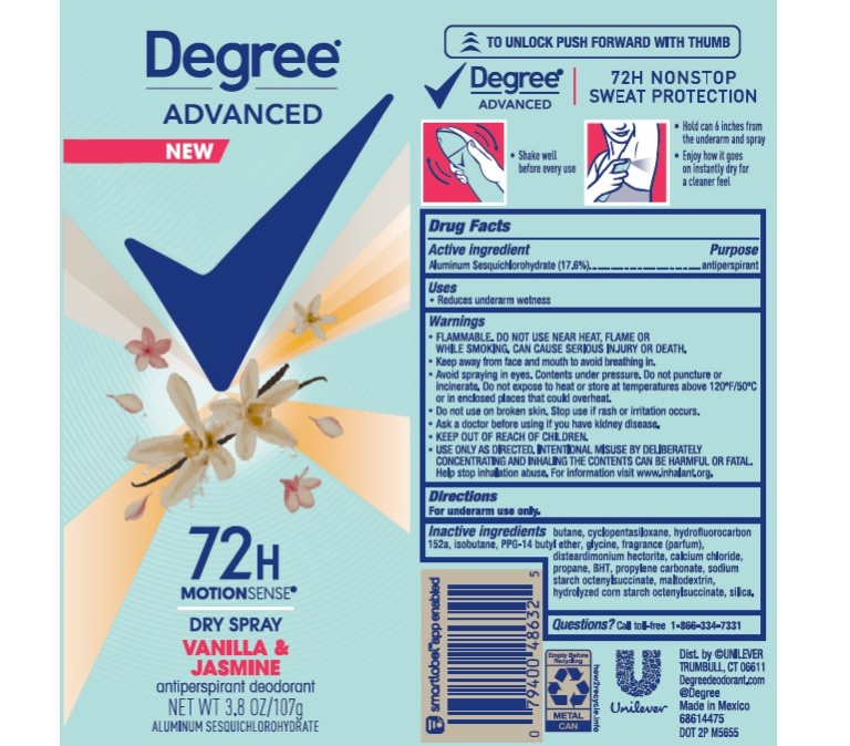 Degree Vanilla Jasmine Dry Spray AP Deo