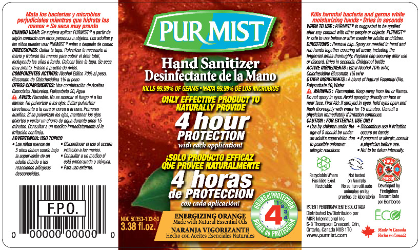 PURMIST 100mL Bottle Label - Energizing Orange