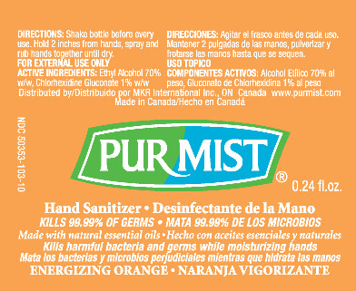 PURMIST 7.1mL Bottle Label - Energizing Orange