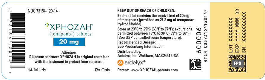 PRINCIPAL DISPLAY PANEL - 20 mg Tablet Bottle Label - NDC: <a href=/NDC/73154-120-14>73154-120-14</a>