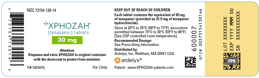 PRINCIPAL DISPLAY PANEL - 30 mg Tablet Bottle Label - NDC: <a href=/NDC/73154-130-14>73154-130-14</a>