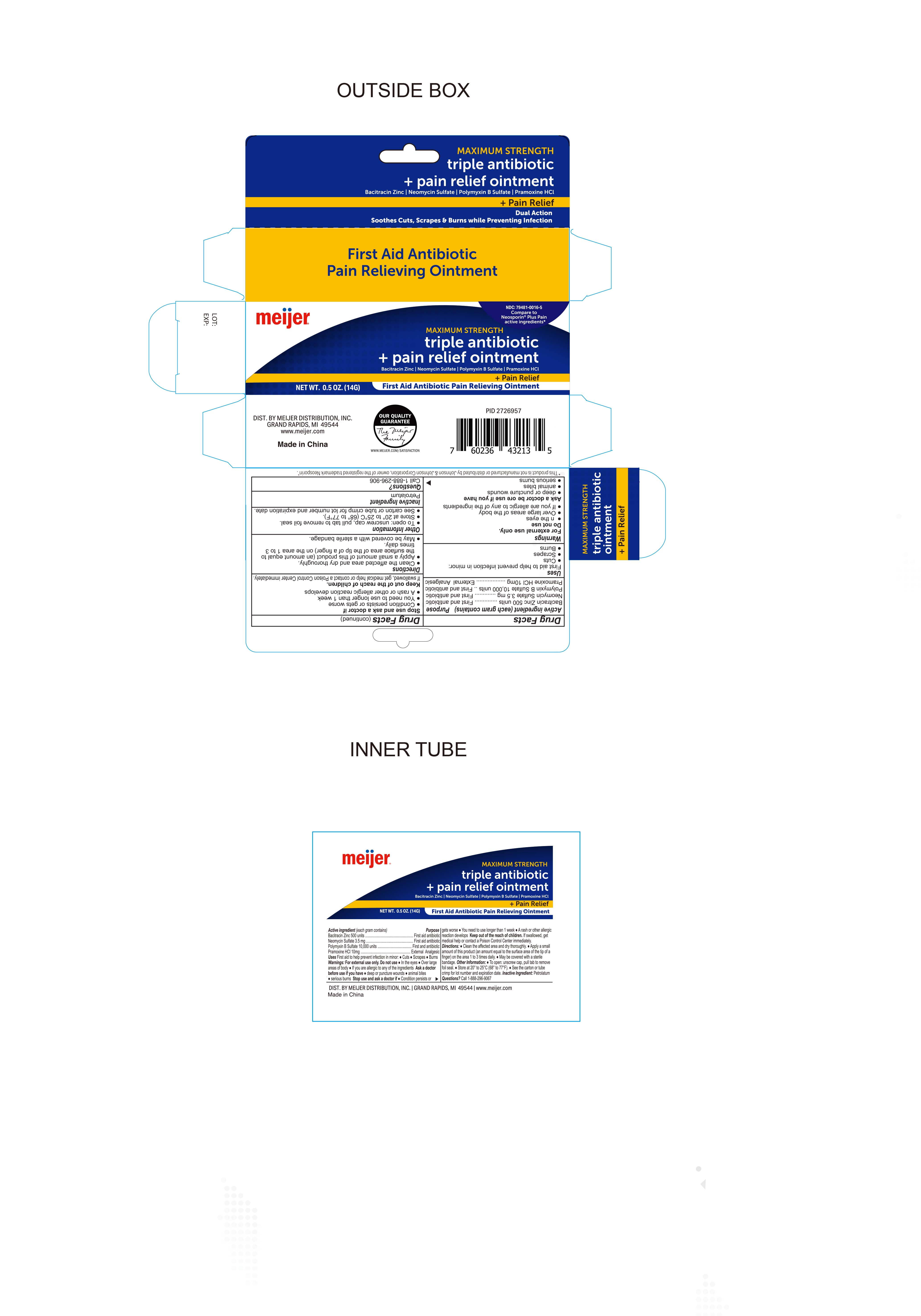 2726957 Meijer Triple Antibiotic Ointment Pain Relief