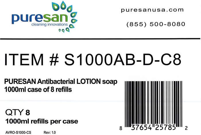 Puresan liquid soap case label