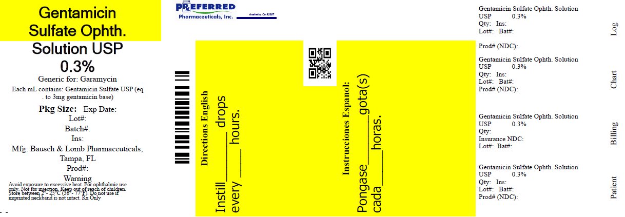 Gentamicin Sulfate Ophth. Solution USP 0.3%