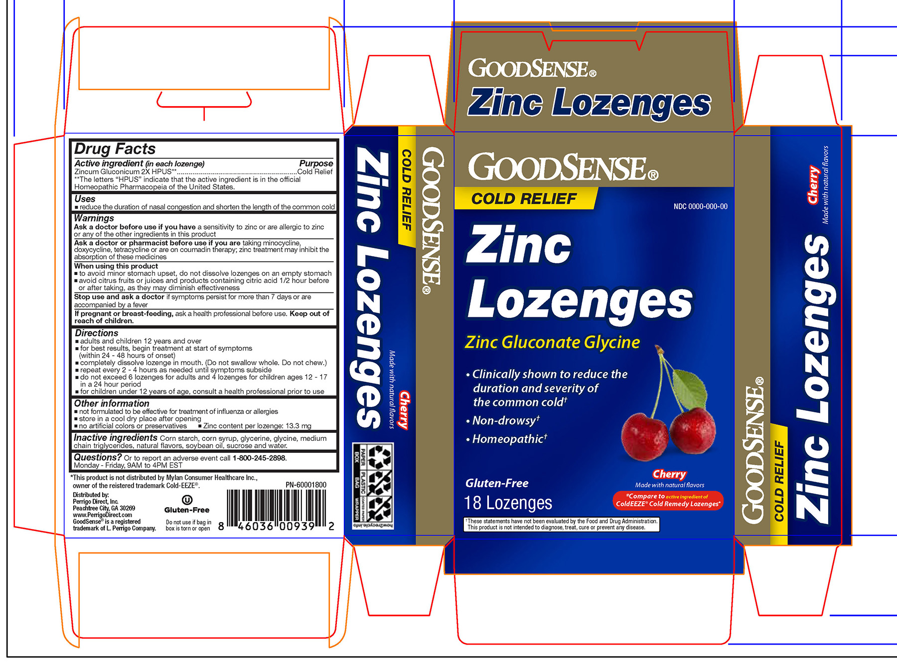 GoodSense Cherry Zinc 18ct Lozenge