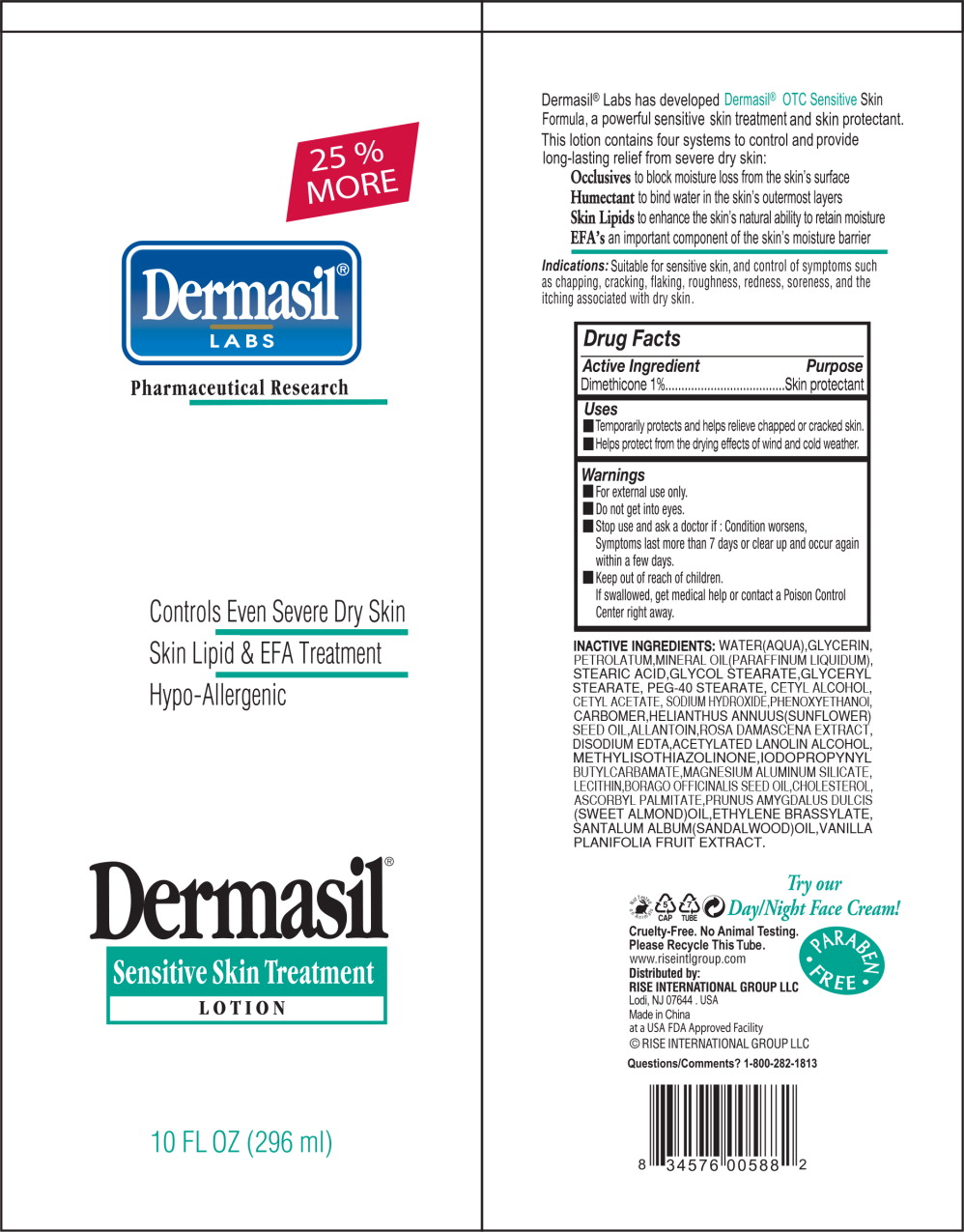 Principal Display Panel - Tube Label Dermasil 10oz
