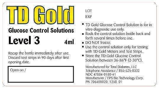 TD Gold Glucose Control Solution Level 3