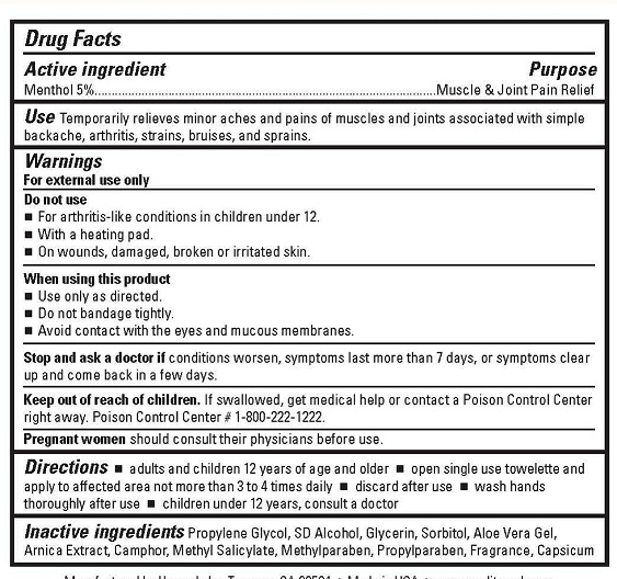 MediTowels Pain Relief Carton-Film Art_Drug Facts
