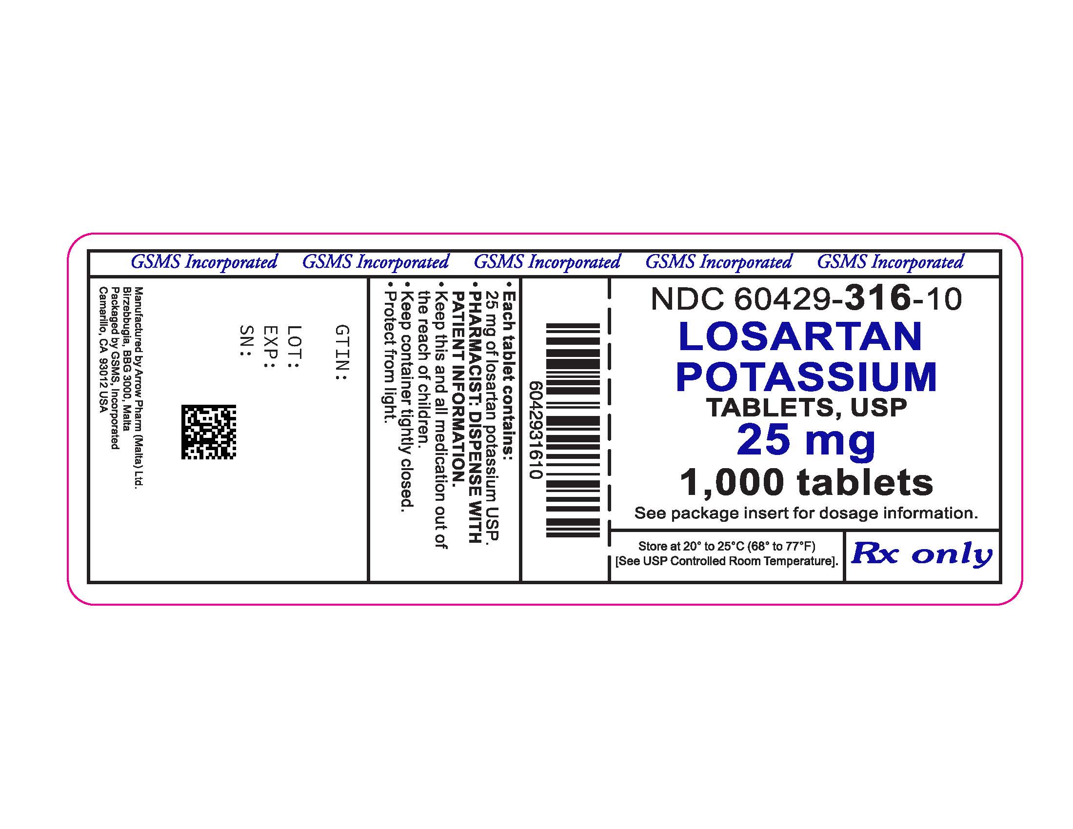 60429-316-10LB - LOSARTAN POTASSIUM 25 MG TABS - REV NOV 2012 - 10-30-2018.jpg