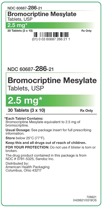 2.5 mg Bromocriptine Mesylate Tablets Carton