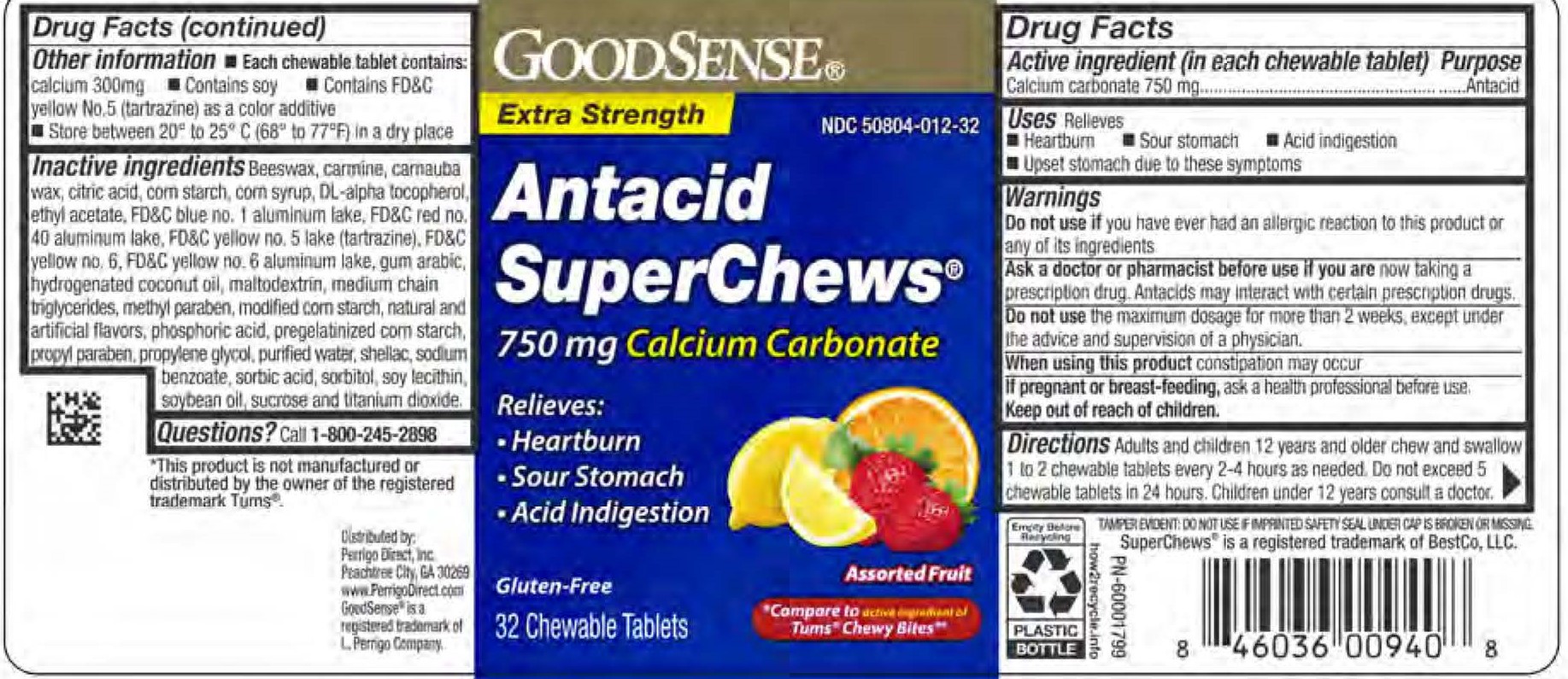 GoodSense Fruit Antacid Chews 32ct