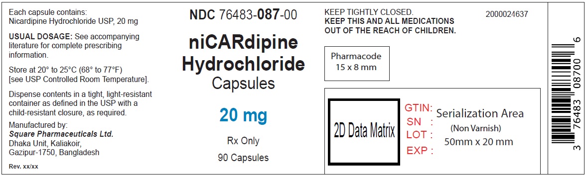 Nicardipine Hydrochloride Capsules 20 mg