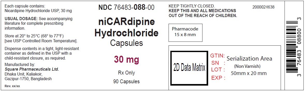 Nicardipine Hydrochloride Capsules, 30 mg