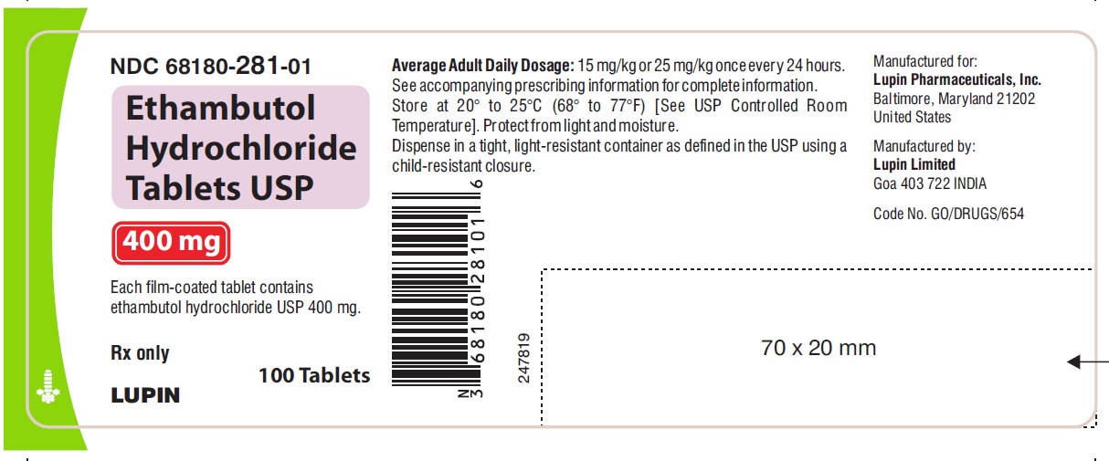 Ethambutol HCl Tabs USP, 100 mg