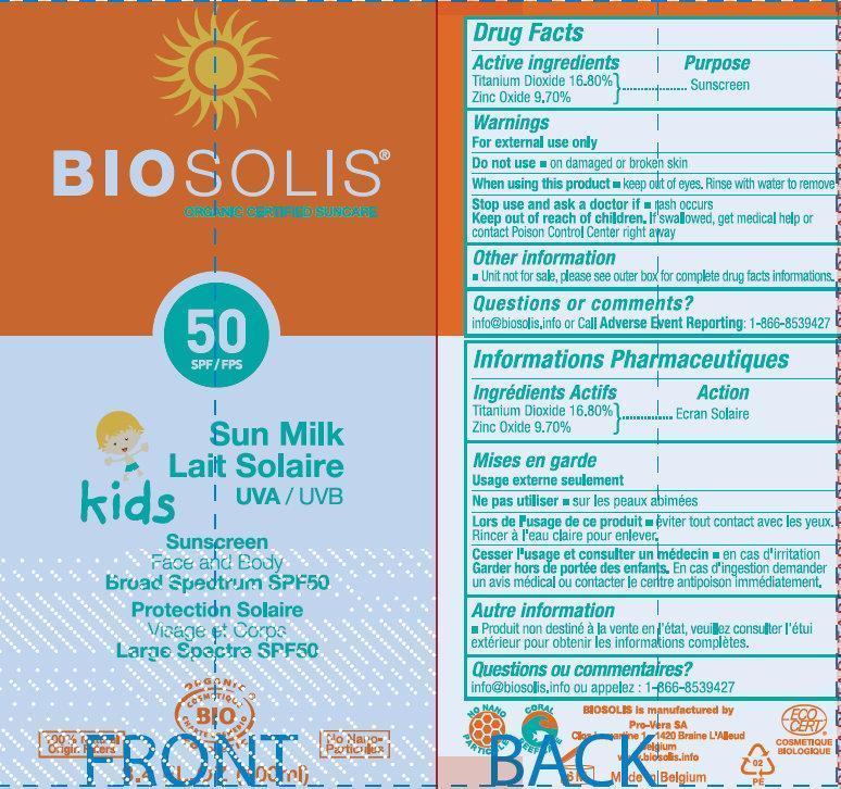 Sun Milk SPF50 KIDS Inner Label