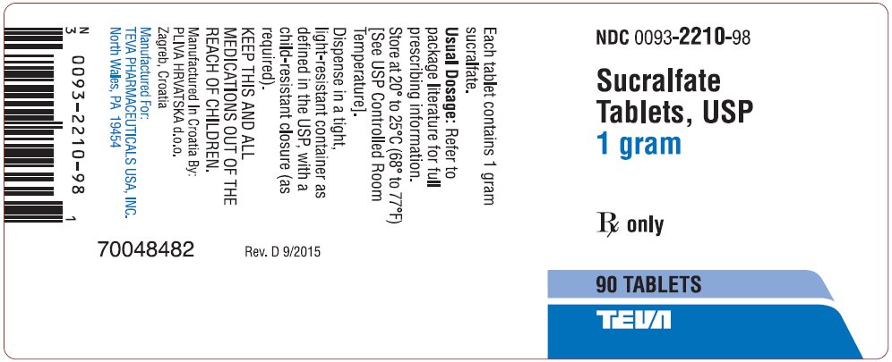 Sucralfate Tablets USP 1 gram 90s Label