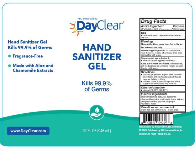 PRINCIPAL DISPLAY PANEL
NDC: <a href=/NDC/58809-225-32>58809-225-32</a>
DayClear
HAND
SANITIZER
GEL
32 FL OZ (946 mL)
