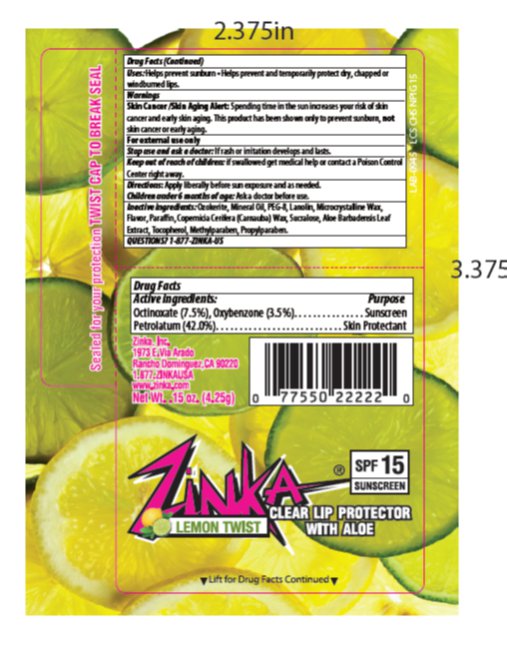 Zinka Lemon Twist Lip Balm SPF 15