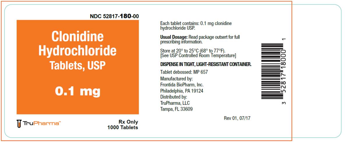 PRINCIPAL DISPLAY PANEL
NDC: <a href=/NDC/52817-181-10>52817-181-10</a>
Clonidine
Hydrochloride
Tablets, USP
0.2 mg
Rx Only
100 Tablets
