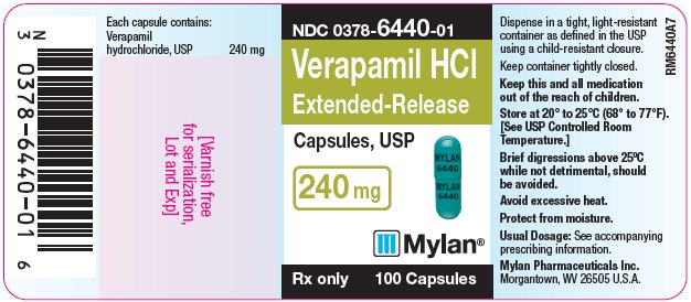 Verapamil Hydrochloride Extended-Release Capsules, USP 240 mg Bottle Label