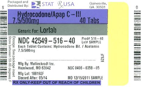 Principal Display Panel - 7.5 mg/500 mg bottle