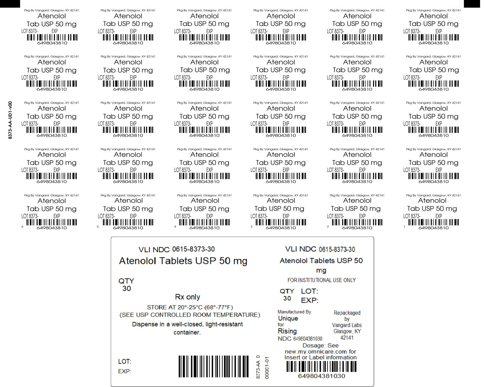 ATENOLOL 50MG UNIT DOSE LABEL