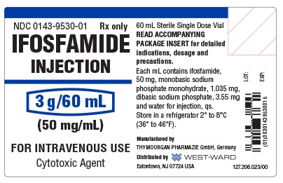 Vial label for Ifosfamide Injection 3 g/60 mL