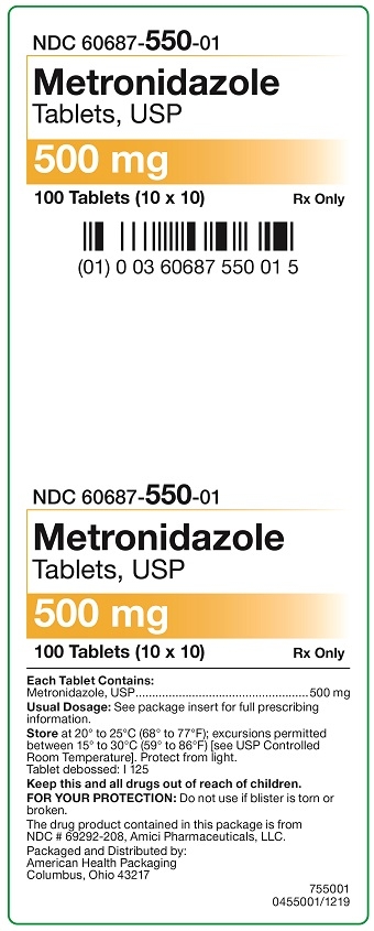 500 mg Metronidazole Tablets Carton