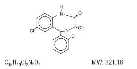 Structural formula of lorazepam