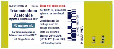 Triamcinolone 40 mg 1 mL Container Label