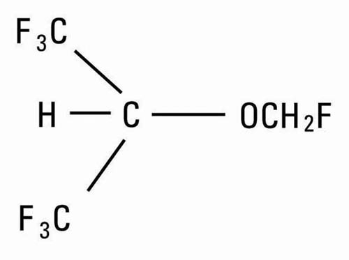 Chemical structure of sevoflurane