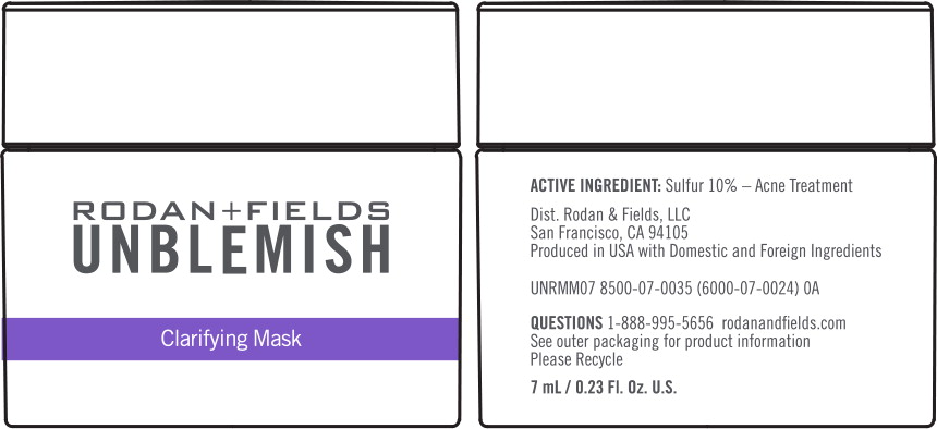 Principal Display Panel - Unblemish Clarifying Mask 7 mL Jar Label
