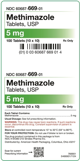 5 mg Methimazole Tablets Carton