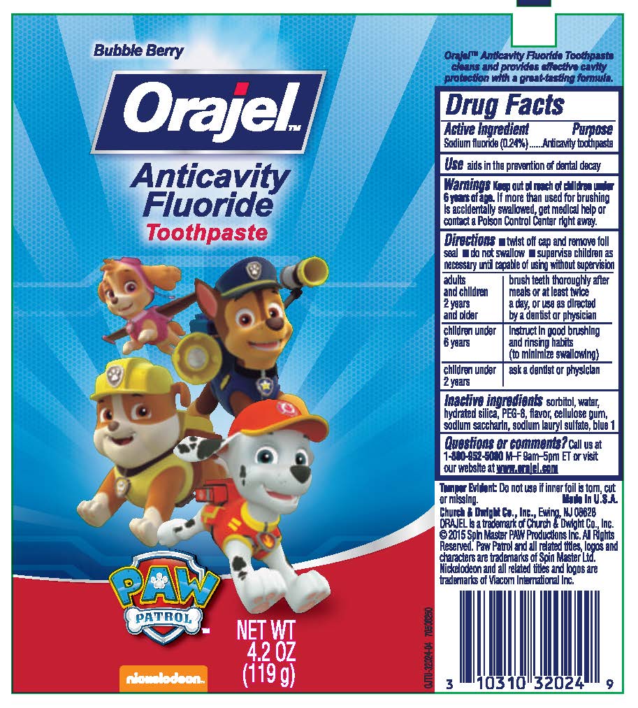 ORAJEL ANTICAVITY sodium fluoride gel, dentifrice