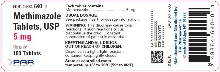 Methimazole Tablets, USP 5 mg bottle label