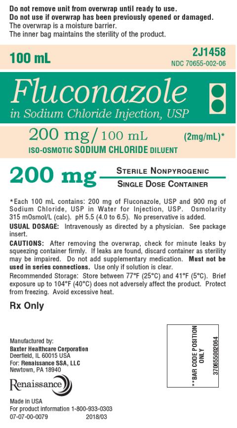 PRINCIPAL DISPLAY PANEL
NDC: <a href=/NDC/70655-002-06>70655-002-06</a>
100 mL
Fluconazole 
in Sodium Chloride Injection, USP
200 mg/ 100 mL (2 mg/mL)*
ISO-OSMOTIC SODIUM CHLORIDE DILUENT
200 mg
Rx Only
