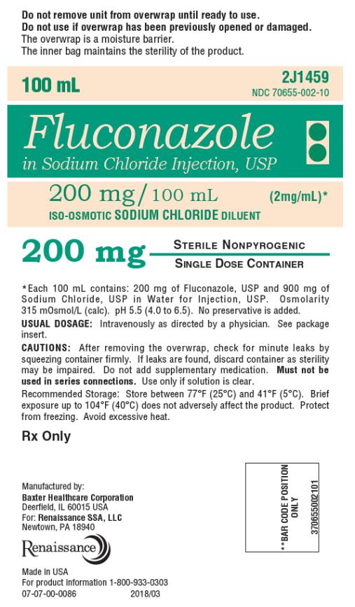 PRINCIPAL DISPLAY PANEL
NDC: <a href=/NDC/70655-002-10>70655-002-10</a>
100 mL
Fluconazole 
in Sodium Chloride Injection, USP
200 mg/ 100 mL (2 mg/mL)*
ISO-OSMOTIC SODIUM CHLORIDE DILUENT
200 mg
Rx Only
 
