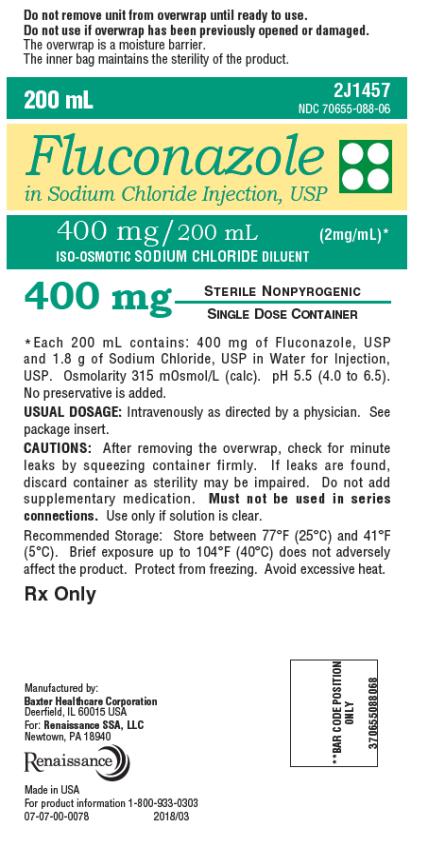 PRINCIPAL DISPLAY PANEL
NDC: <a href=/NDC/70655-088-06>70655-088-06</a>
200 mL
Fluconazole 
in Sodium Chloride Injection, USP
400 mg/ 200 mL (2 mg/mL)*
ISO-OSMOTIC SODIUM CHLORIDE DILUENT
400 mg
Rx Only
