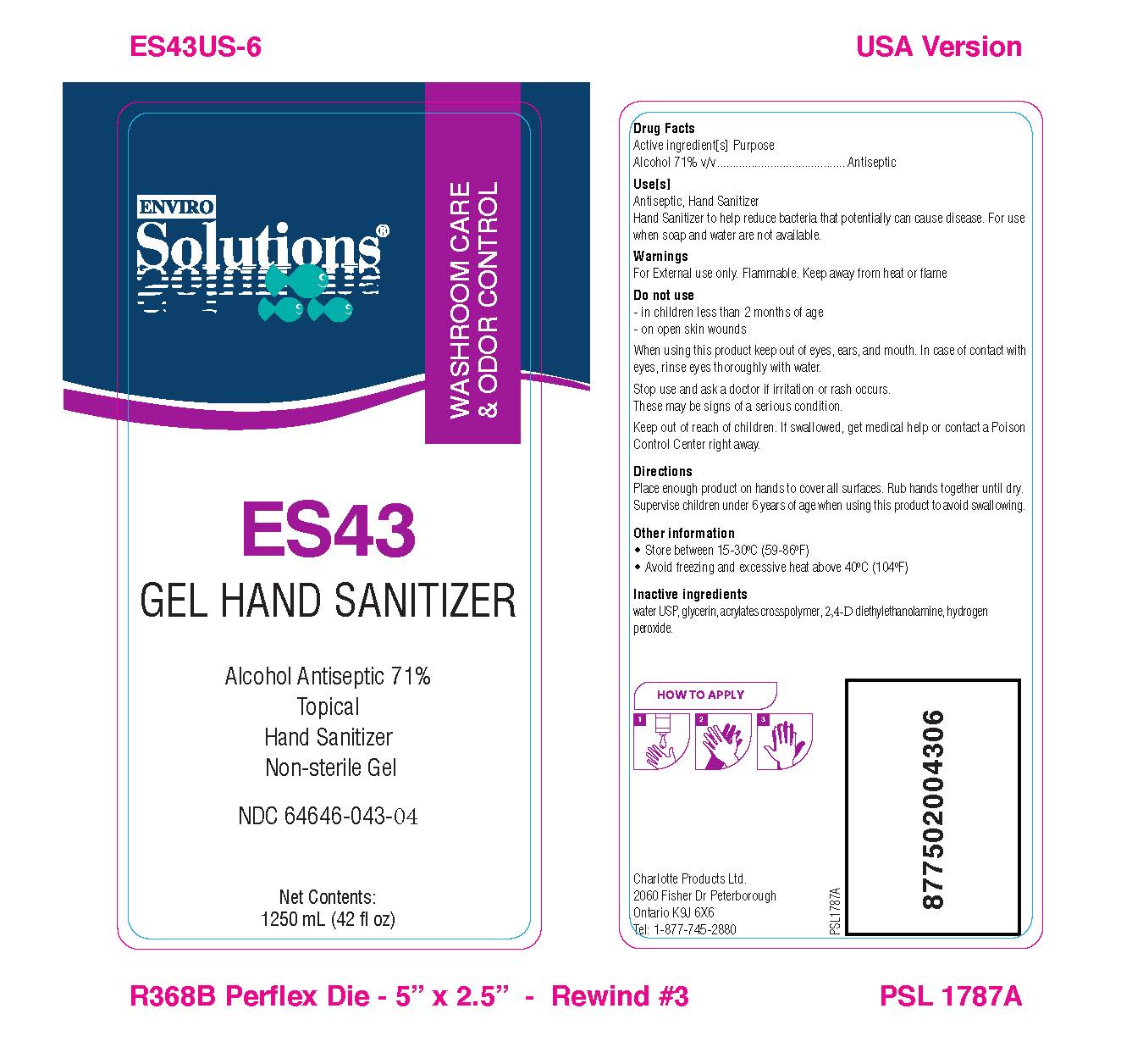 Es43 1250ml label