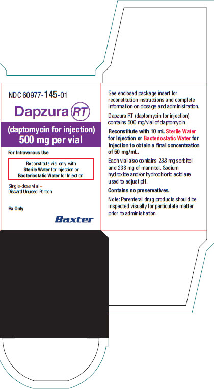 Daptomycin Representative Carton Label  60977-145-01 2 of 2