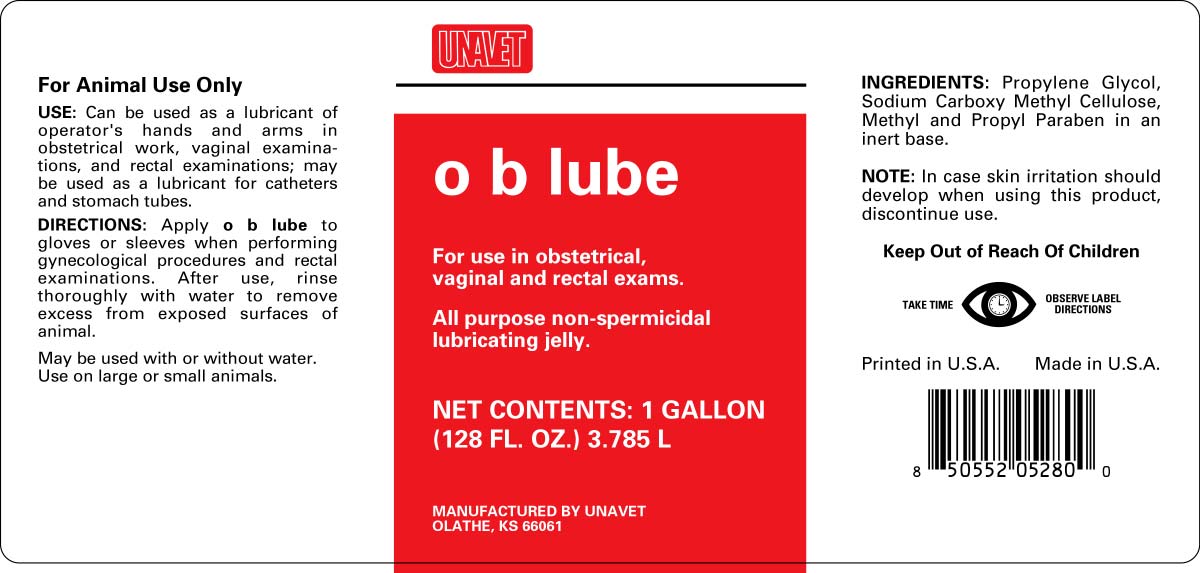 UNAVET OB Lube Gallon Label