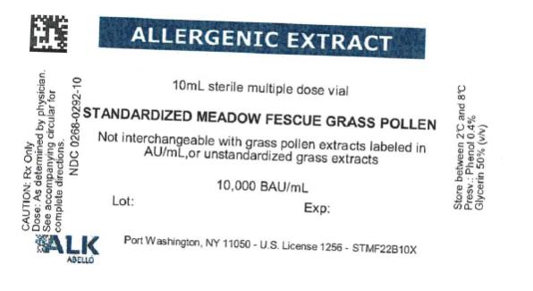 PRINCIPAL DISPLAY PANEL
ALLERGENIC EXTRACT
10mL sterile multiple dose vial
STANDARDIZED MEADOW FESCUE GRASS POLLEN

