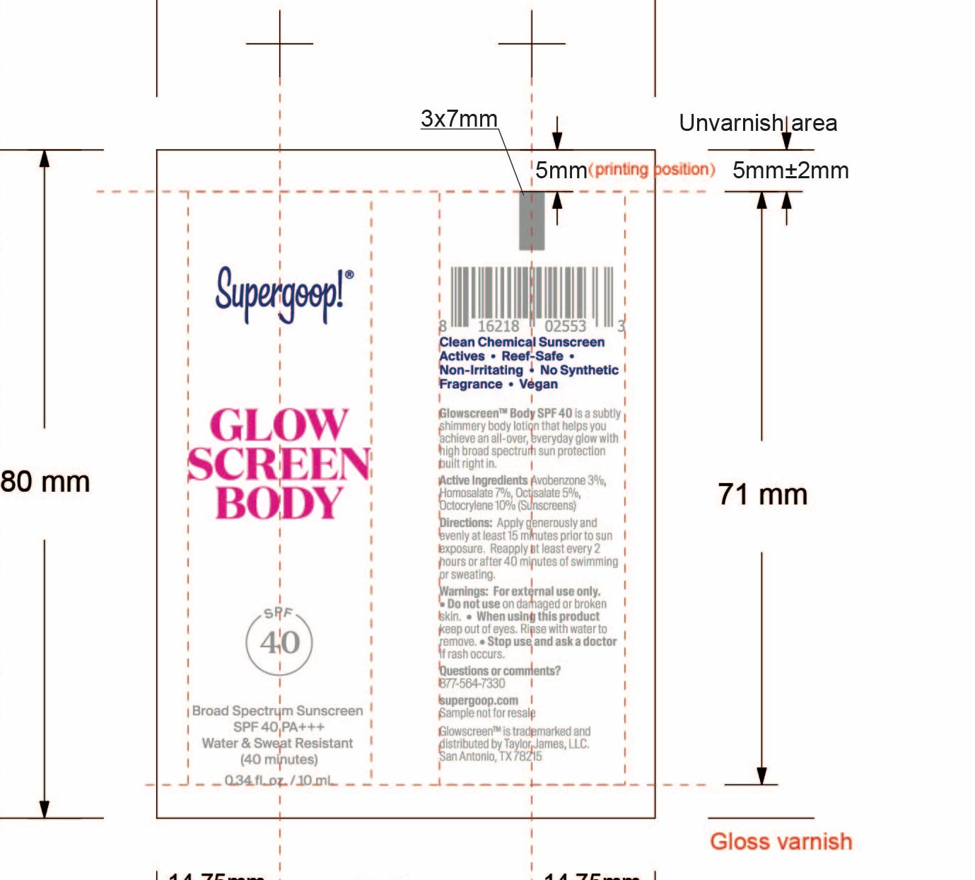 Glowscreen Body tube