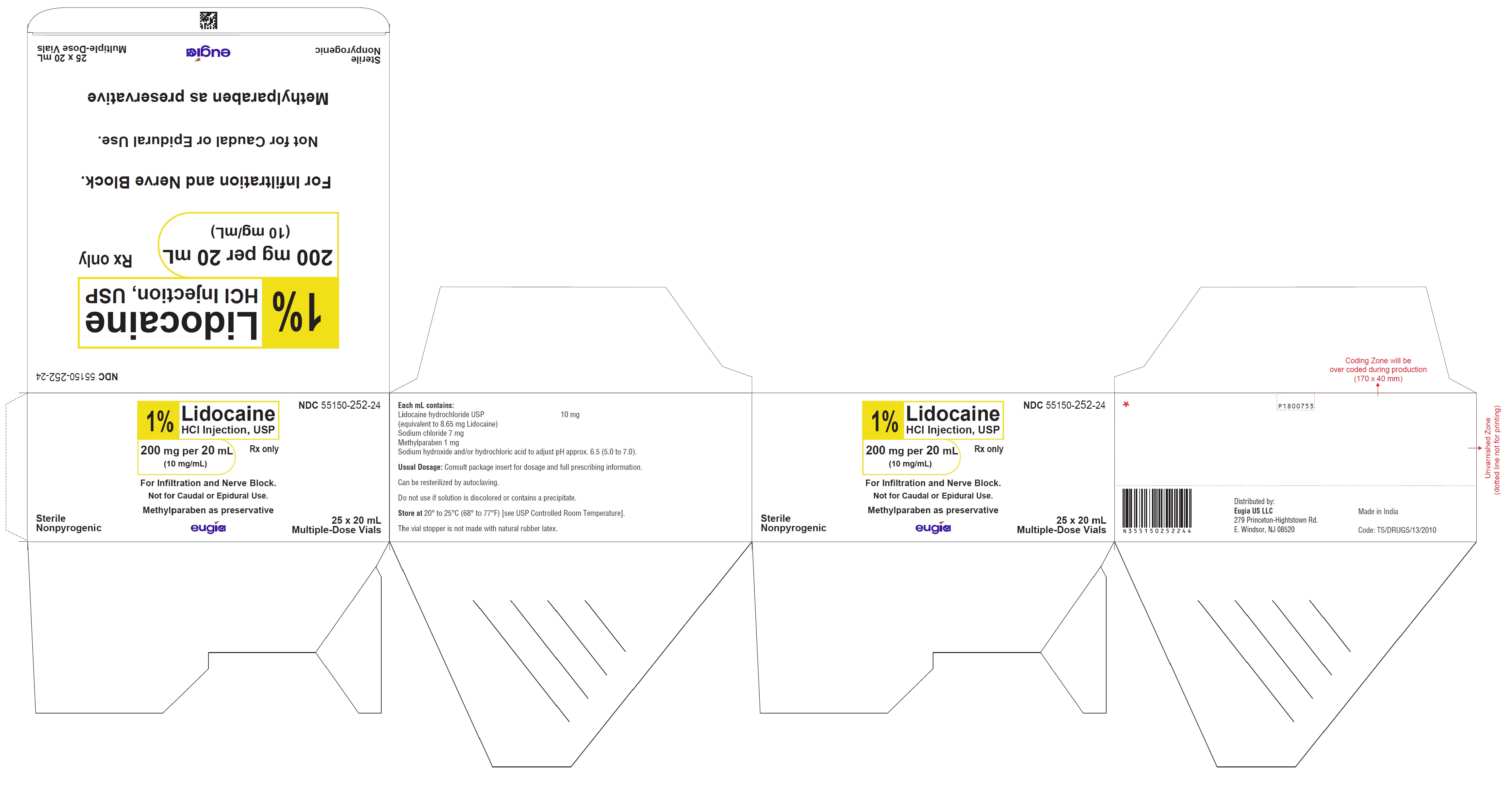 PACKAGE LABEL-PRINCIPAL DISPLAY PANEL - 1% 200 mg per 20 mL (10 mg/mL) - 20 mL Container-Carton [25 Vials]