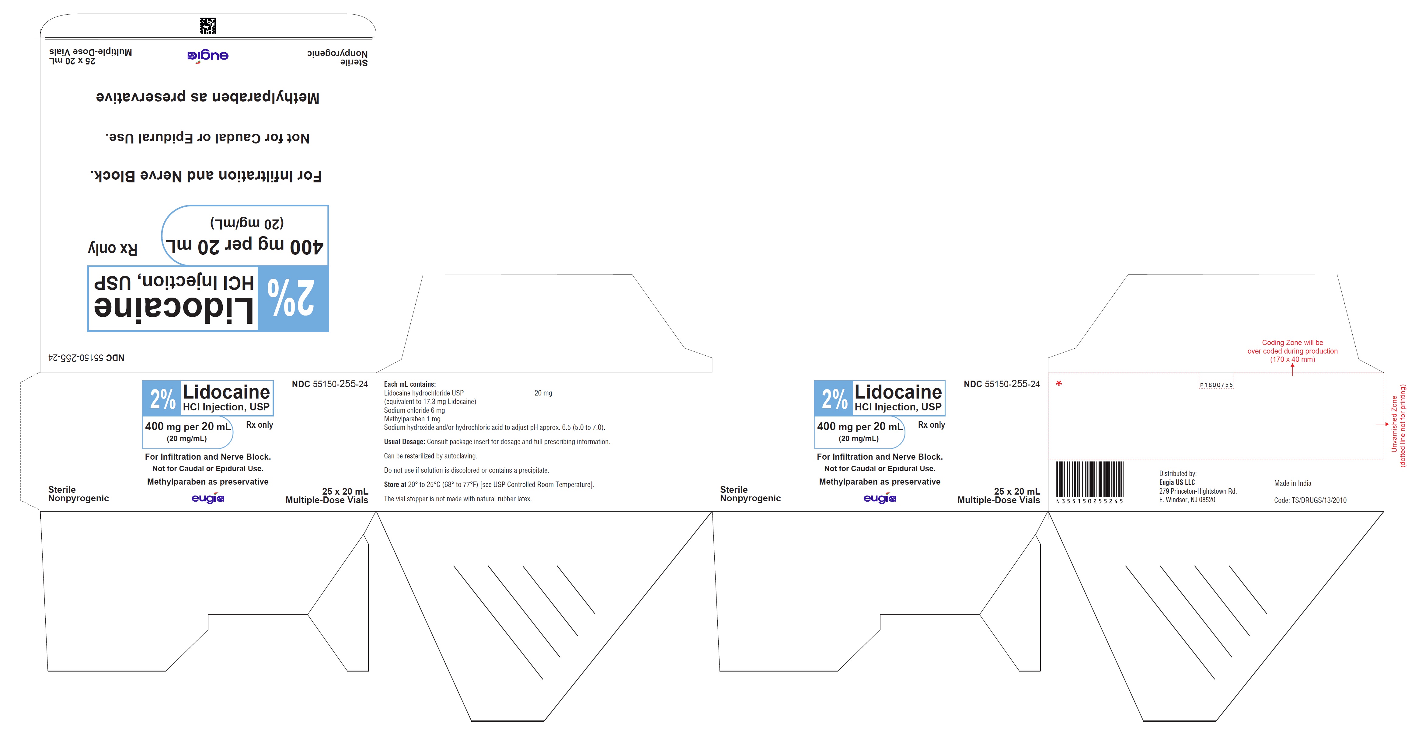 PACKAGE LABEL-PRINCIPAL DISPLAY PANEL - 2% 400 mg per 20 mL (20 mg/mL) - 20 mL Container-Carton [25 Vials]