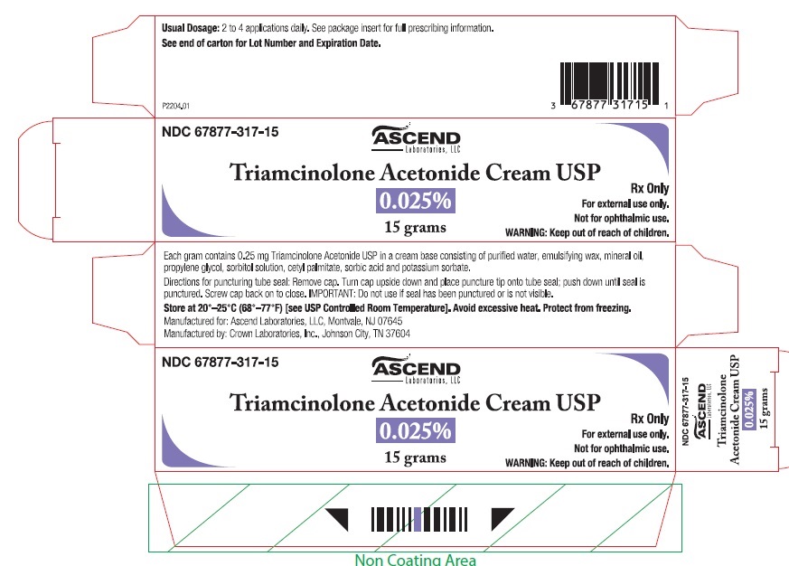 Triamcinolone Acetonide Cream USP 0.025% 15 gm tube