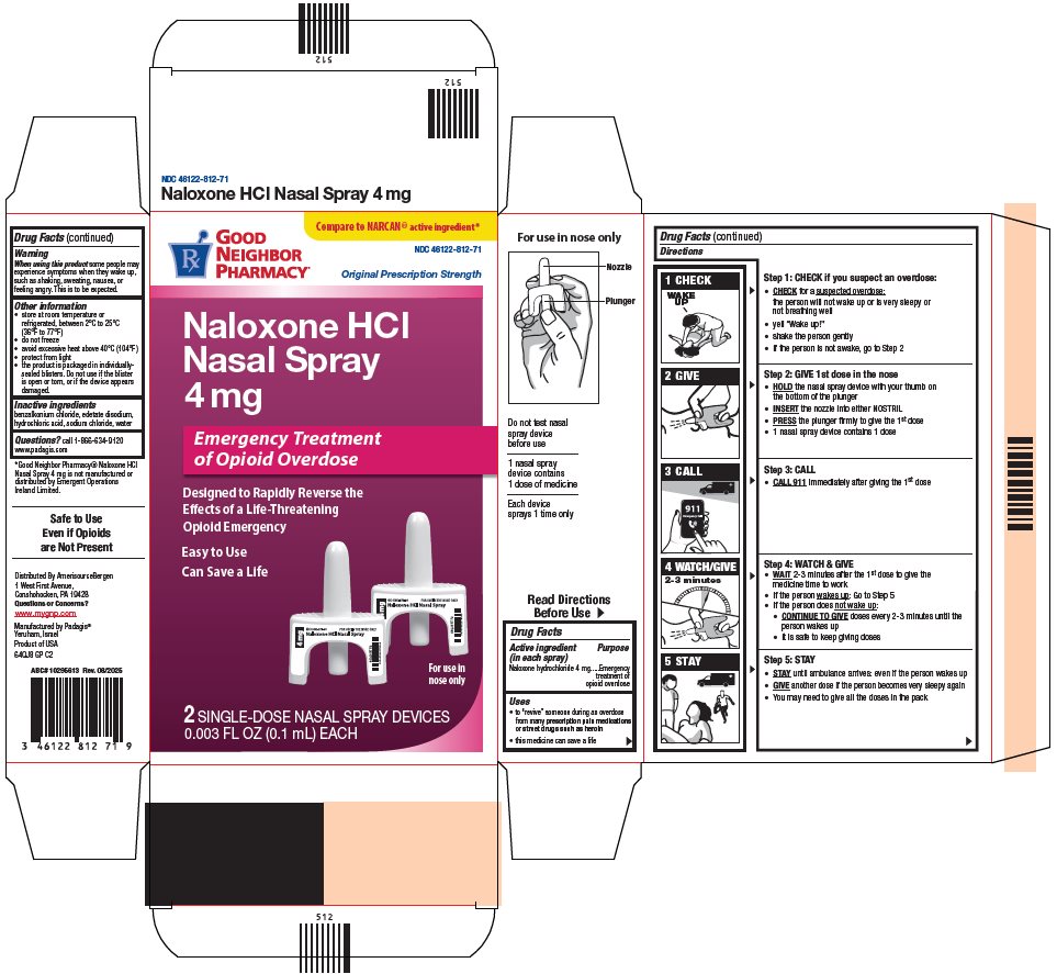 Naloxone HCl Nasal Spray 4 mg carton with instructions