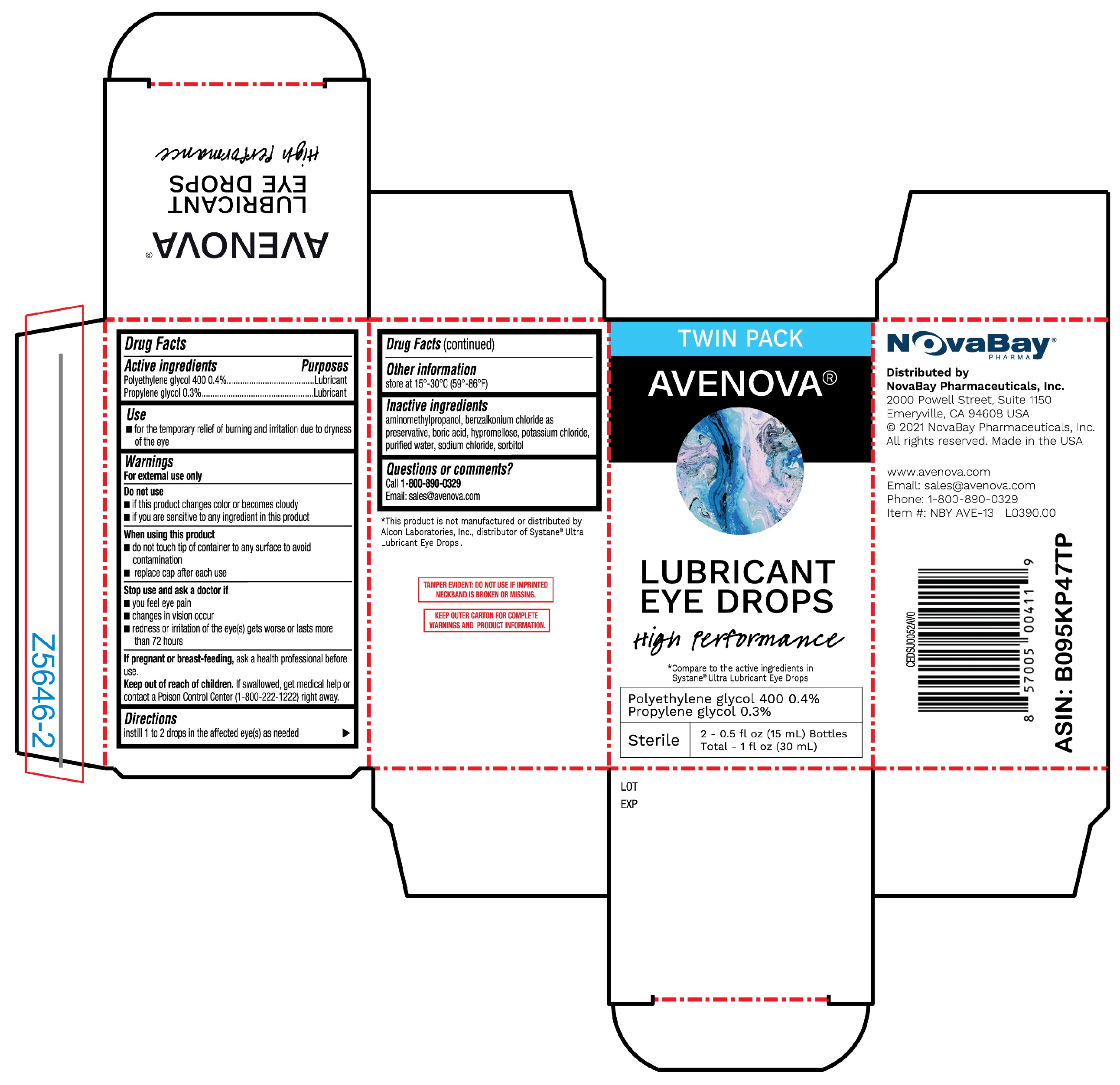 Avenova Lubricant Eye Drops High Performance 15mL twin pk